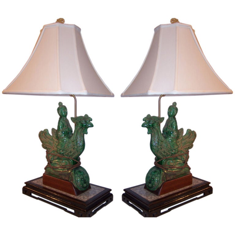 Pair Roof Tile Lamps For Sale