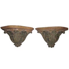 Pr. Italian Polychrome Sconces
