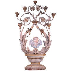 19th Century Italian 9-Light Pricket Stand