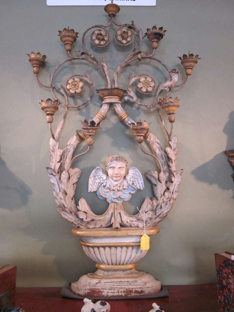 19th Century Italian 9-Light Pricket Stand
