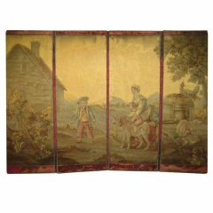 18thc tapestry on 19thc floor screen