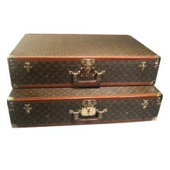 Matching set of vintage Louis Vuitton hardside luggage