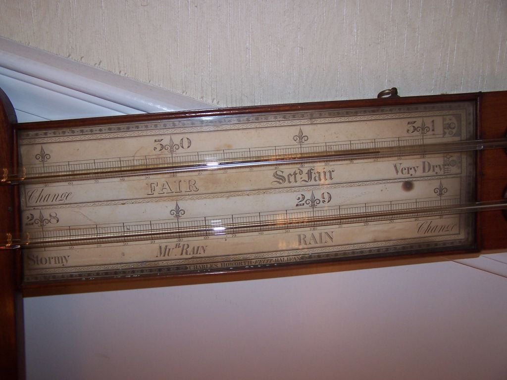 Early 19thC Signpost double-tube mercury barometer