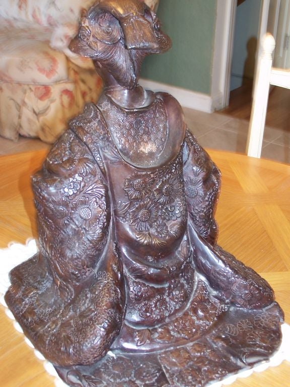 20th Century Bronze Japanes Geisha For Sale
