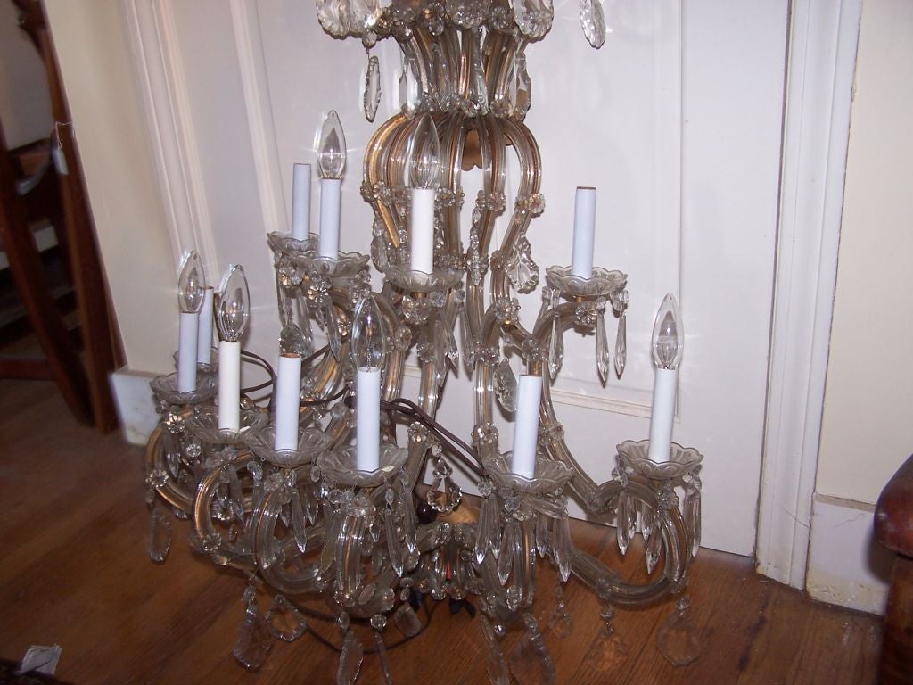 Pair large crystal Sconces