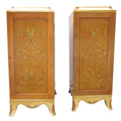 Pair of 19thC Painted Mahogany Cabinets