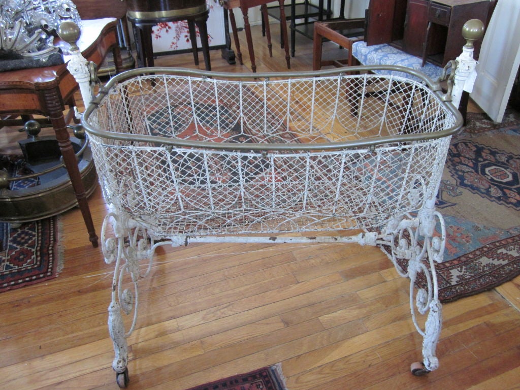 Victorian Brass & Iron Swinging Basket