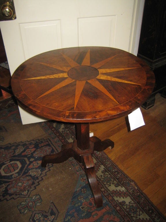 Starburst Speciman-wood Inlay American Tilt-top Table