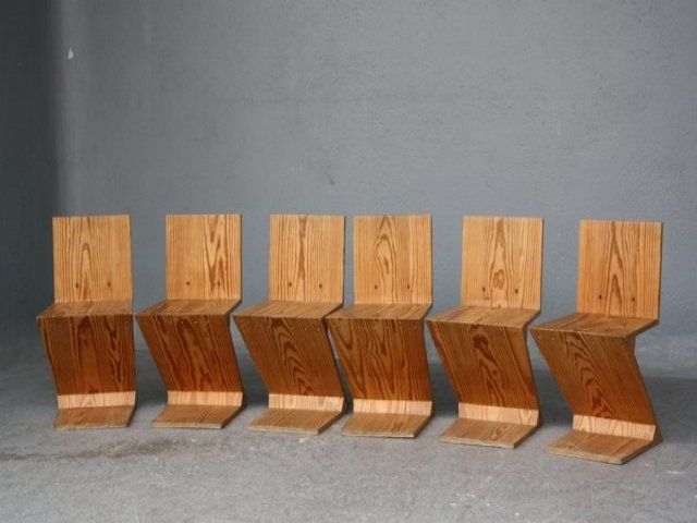 Zickzack-Stühle, Gerrit Rietveld für G. A. van de Groeneken