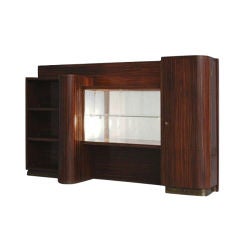 Vintage 30's macassar asymetric display cabinet