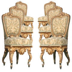 Six venitians dining chairs in "grotto's style"