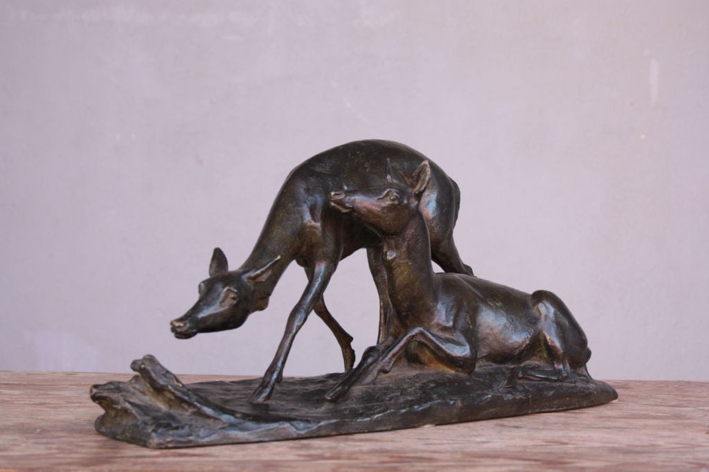 Maximilien Fiot , the hinds 1930's bronze