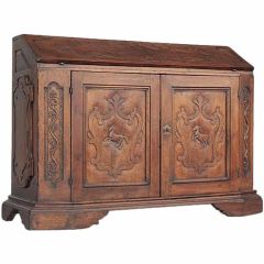 Antique Rare XVIIth century piemontese  walnut writing desk