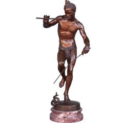 XIX th century bronze , The snake charmer from "Bourgeois"