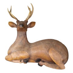Hand Carved Black Forest Deer
