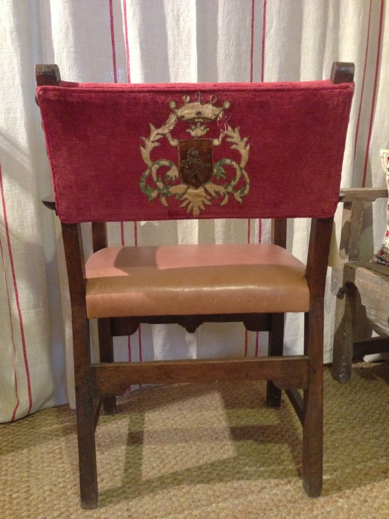 Pair of English "King & Queen" Chairs with Original Crest