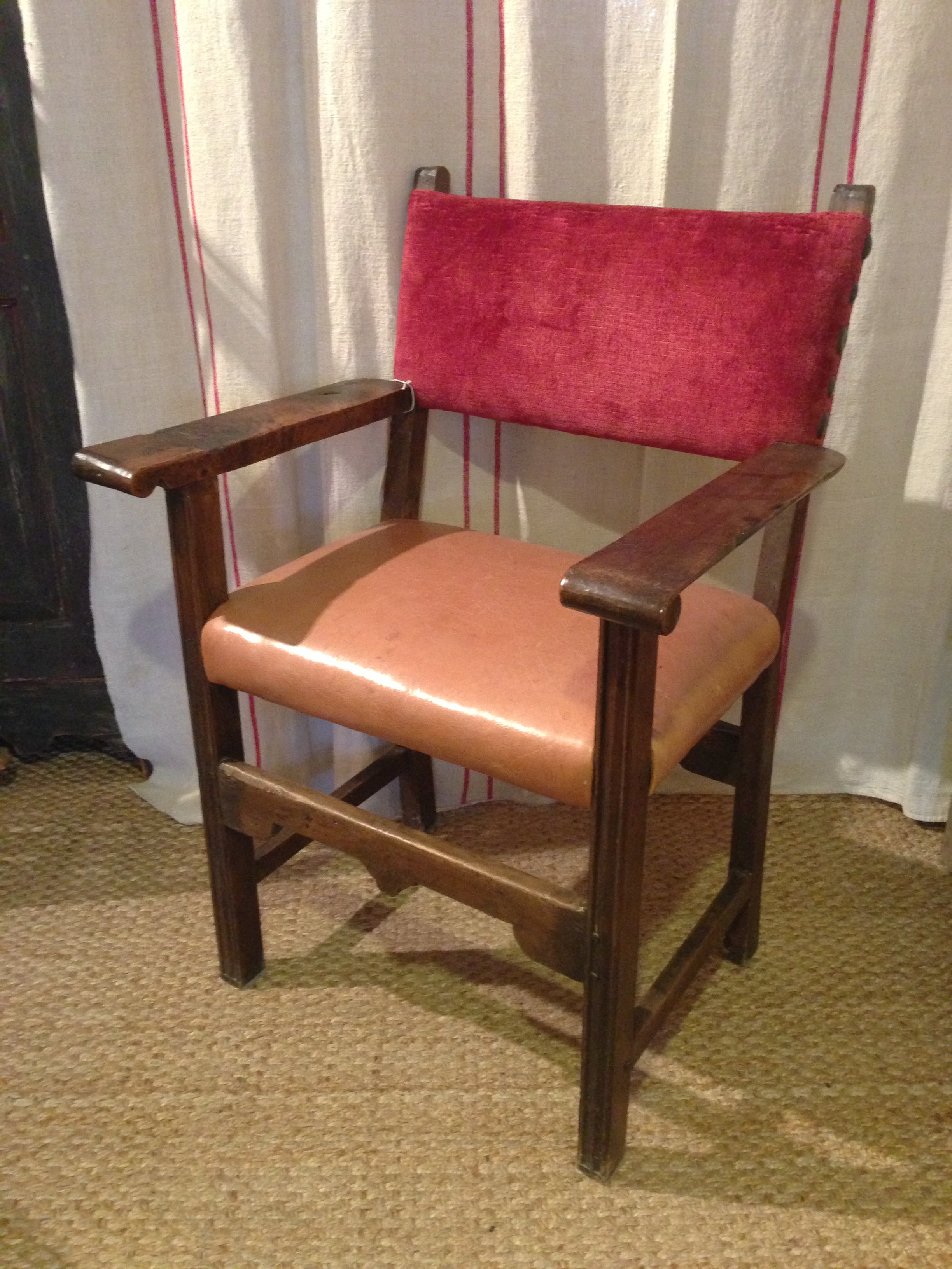 Pair of English "King 
Queen" Chairs with Original Crest