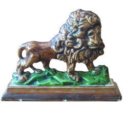 English Treacle Glazed Lion Doorstop