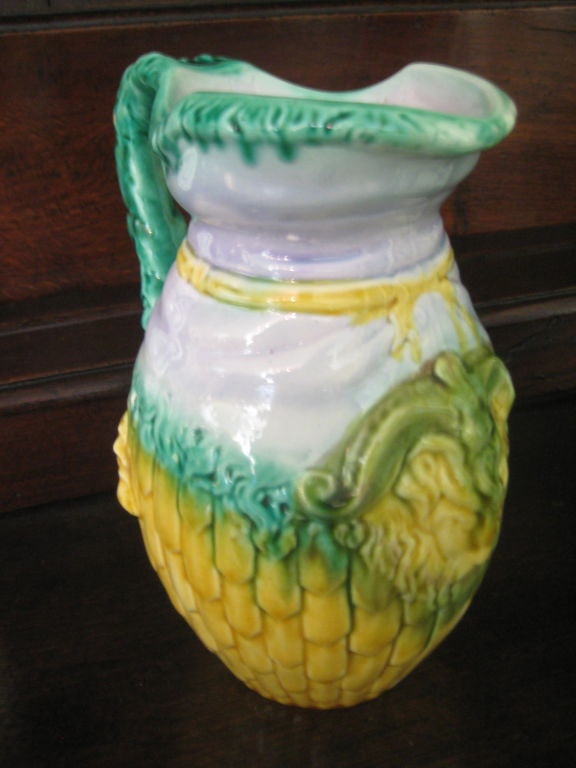 English Majolica Ram Pitcher For Sale