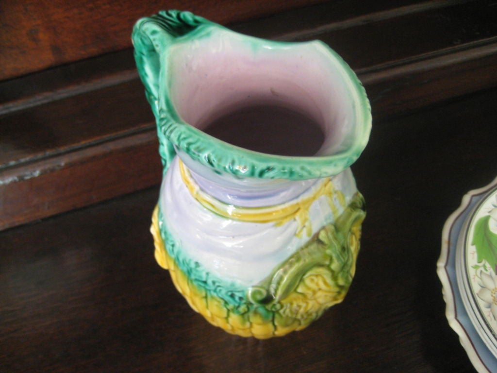 Glazed Majolica Ram Pitcher For Sale