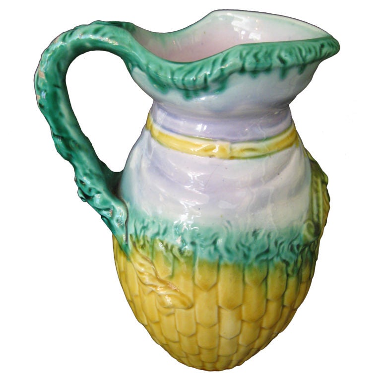 Majolica Ram Pitcher