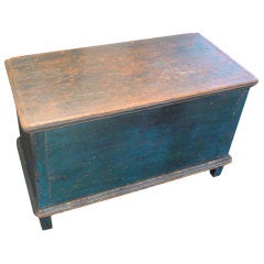 Blue Painted Blanket Chest