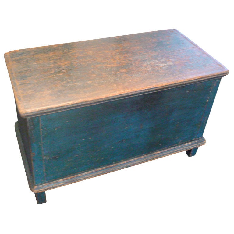 Blue Painted Blanket Chest at 1stDibs