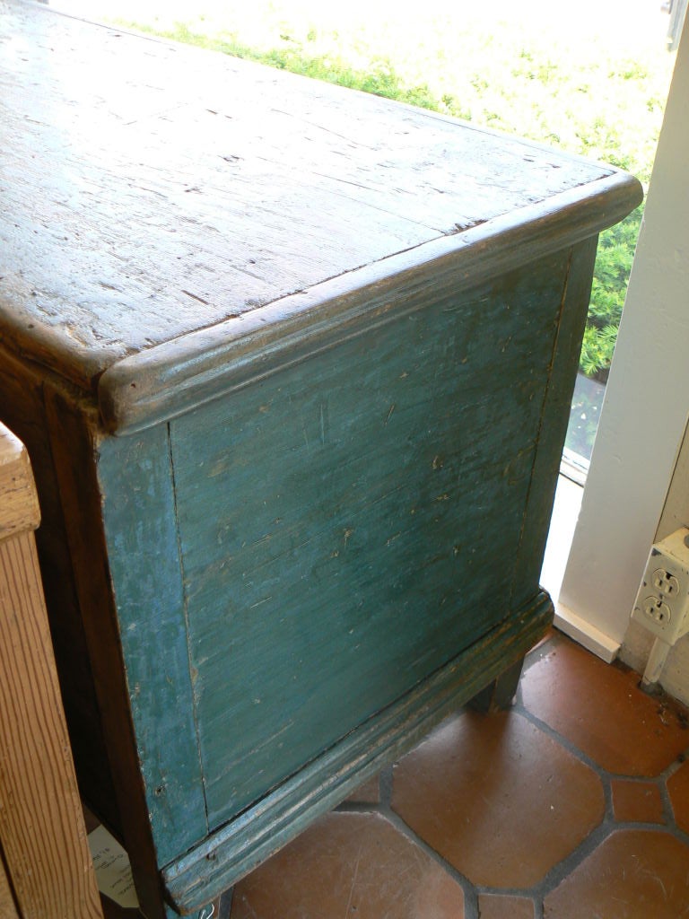 Blue Painted Blanket Chest at 1stDibs