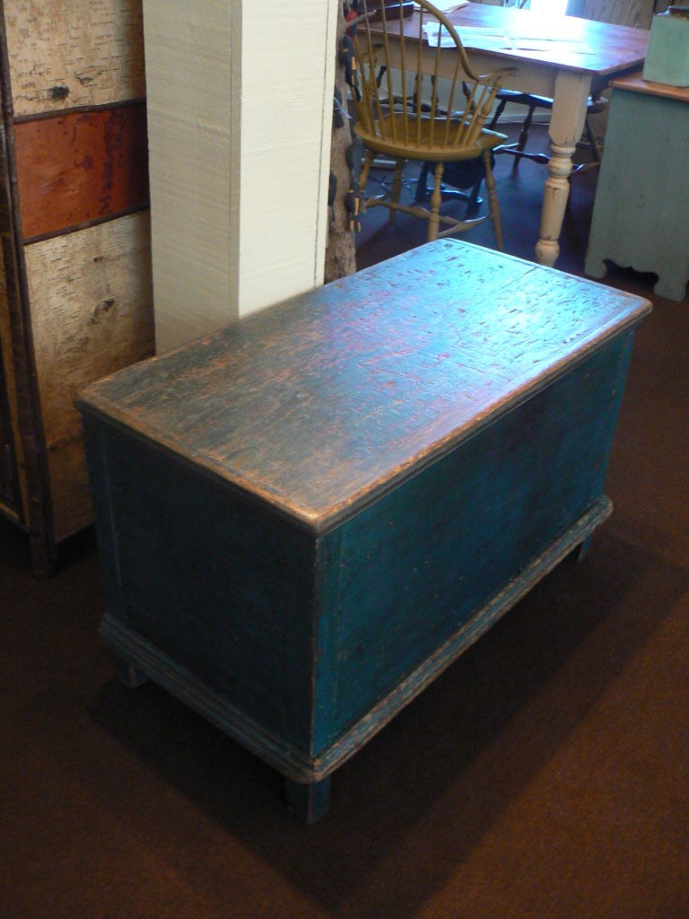 Blue Painted Blanket Chest at 1stDibs
