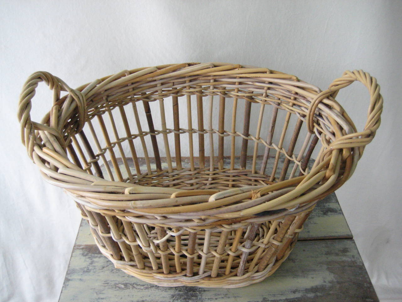 Oval willow basket.