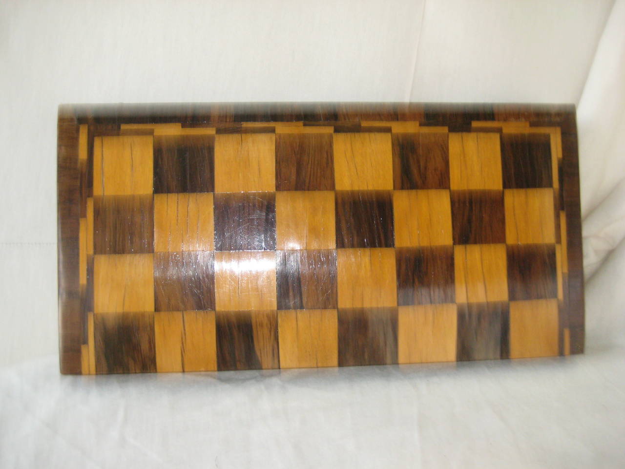 English inlaid traveling chess board.