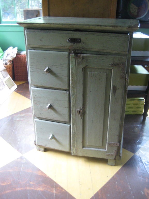 Green Painted Pine Cupboard