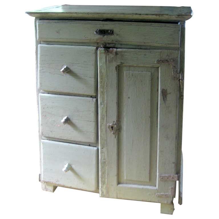 Green Painted Pine Cupboard For Sale at 1stdibs