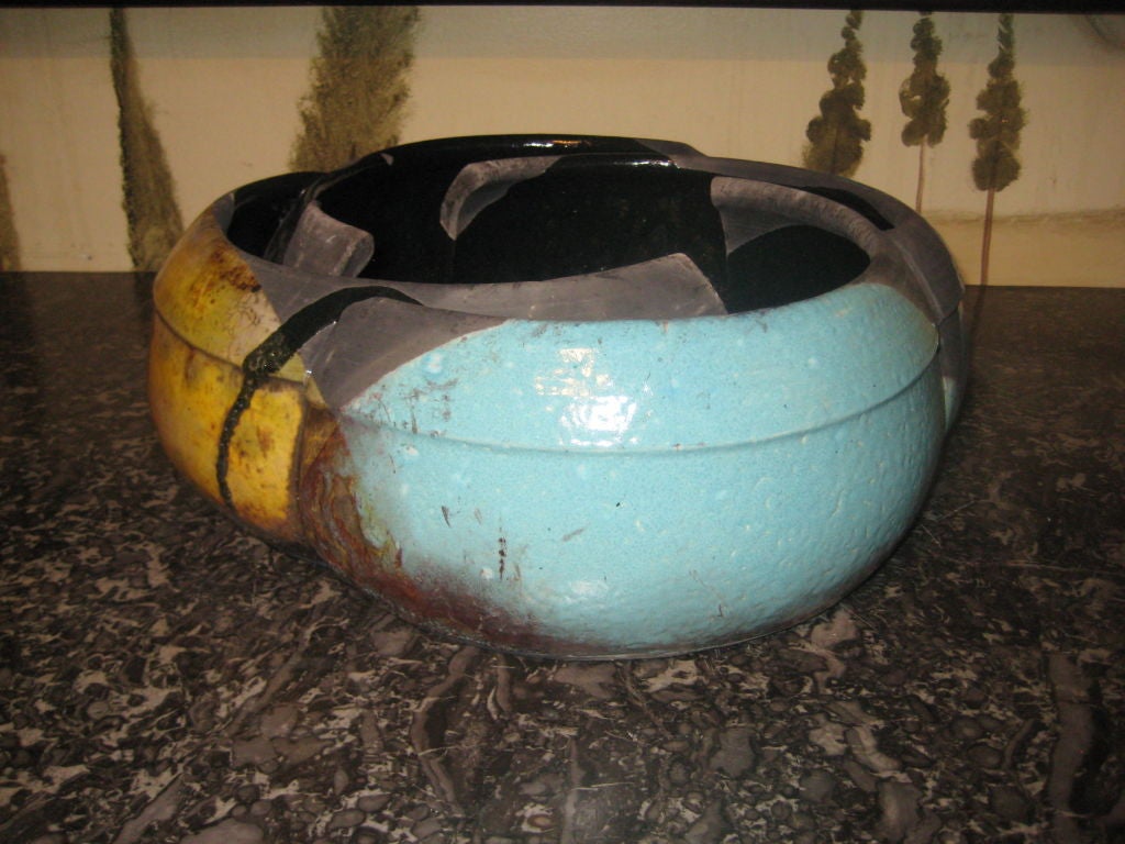 Bol à roues Raku Pinwheel Bowl de Piero Fenci Excellent état - En vente à Nantucket, MA