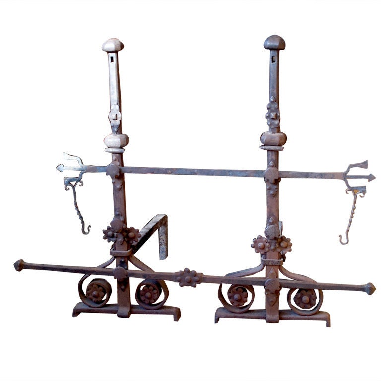 Large Scale Set of Andirons