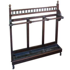 Bastone da passeggio e portaombrelli in mogano dell'inizio del XX secolo