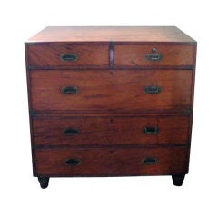 Antique Mahogany Military Chest of Drawers