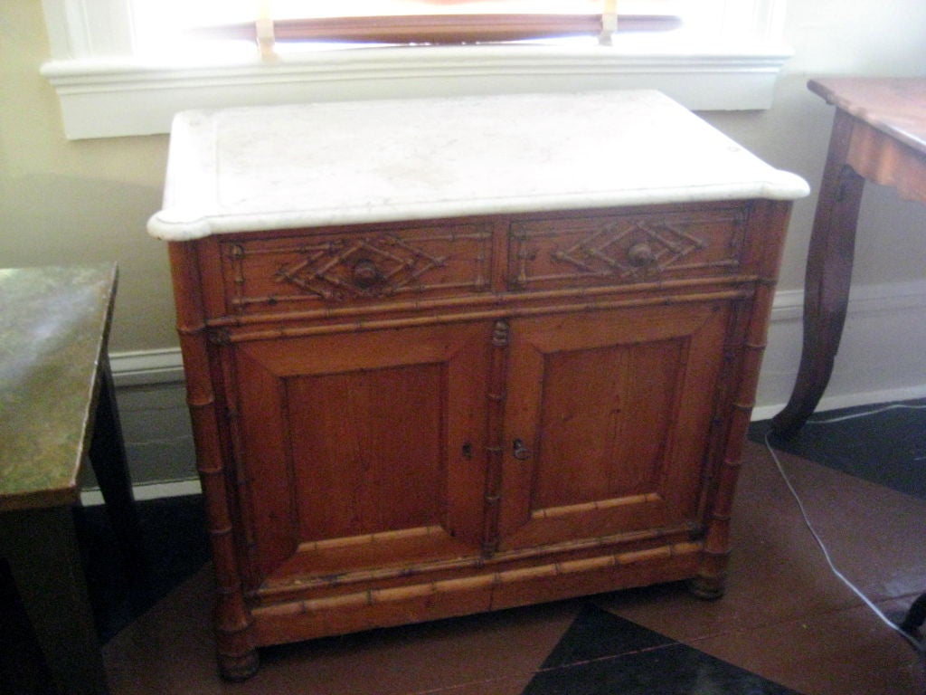 Pine and faux bamboo washstand