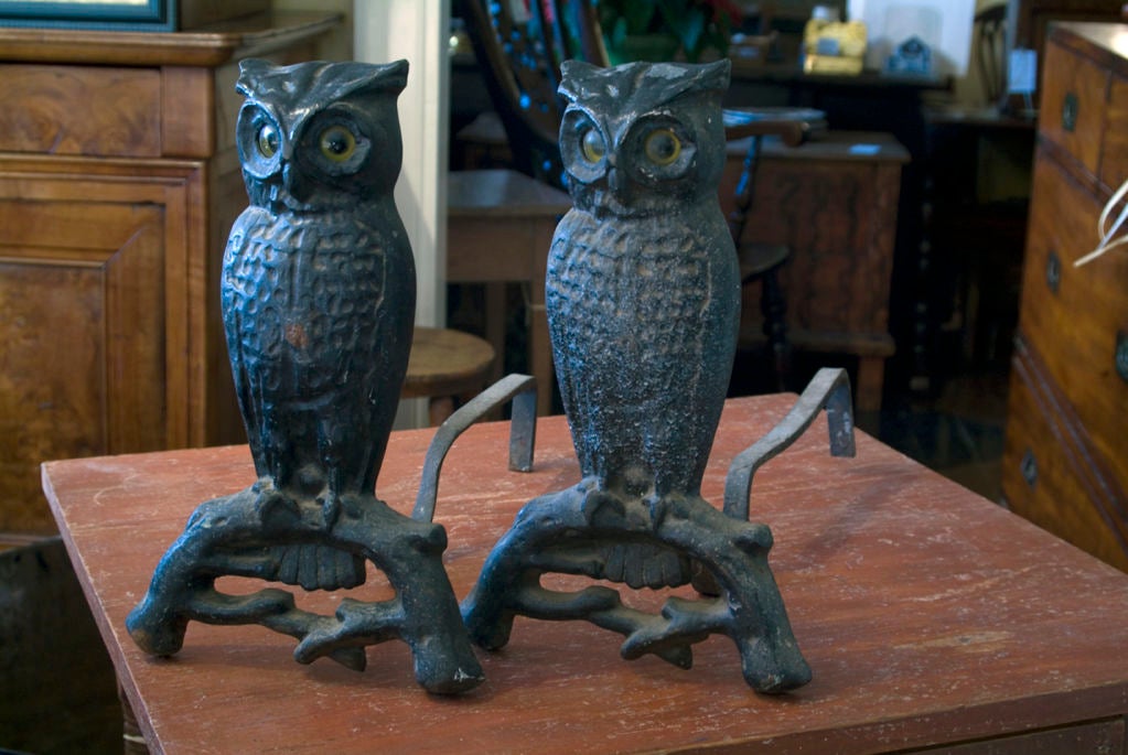 Set of Owl Andirons