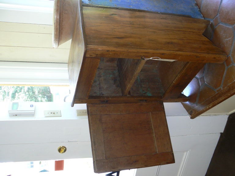 Early pine cupboard with forged iron latch