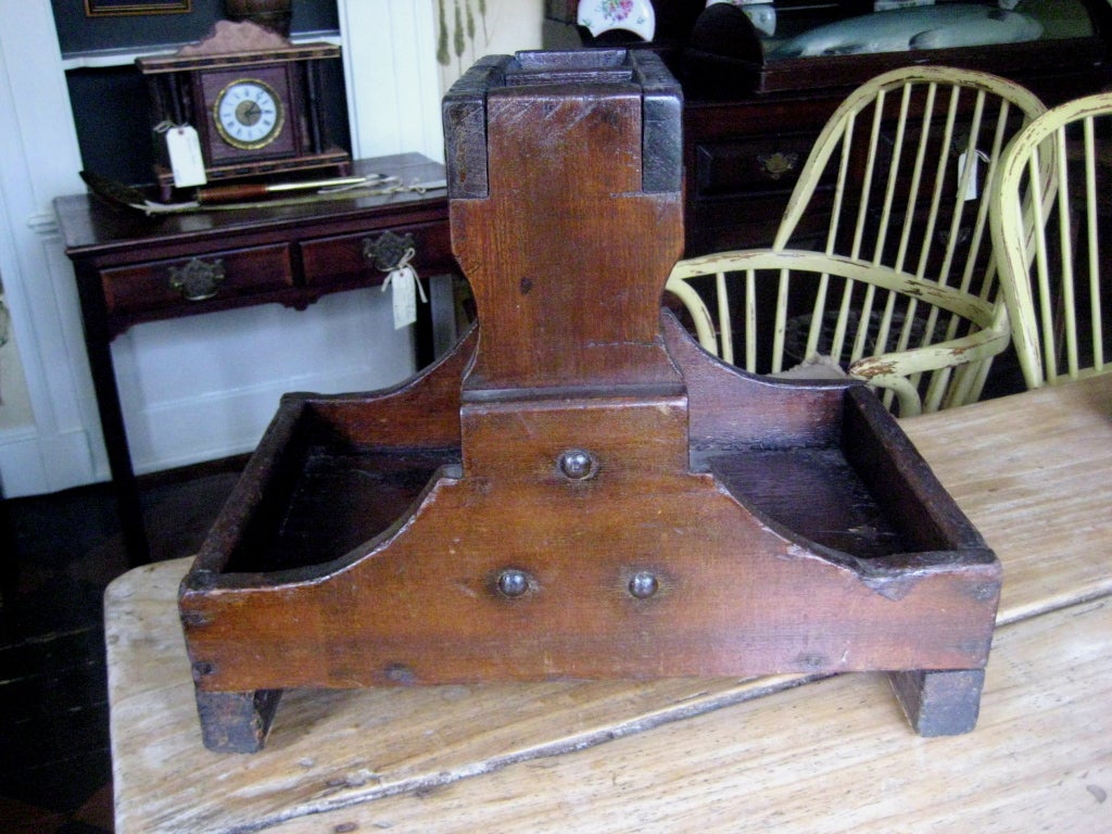 Folk Art Carpenter's Tool Caddy For Sale