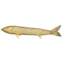 Large scale gilded wooden fish by Mark Perry