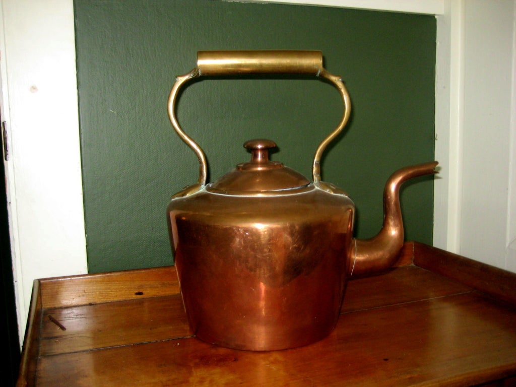 English copper tea kettle