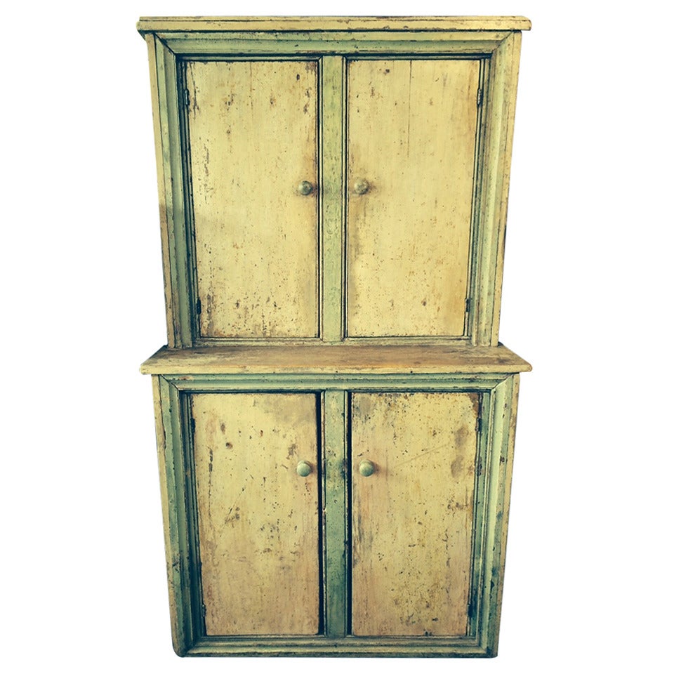 19th Century Canadian Step Back Cupboard For Sale