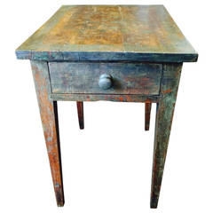 Antique Side Table with Incised Gameboard Top