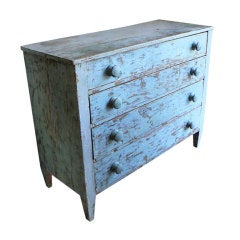 Antique Pine Dresser in Early Blue Paint