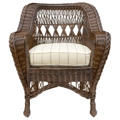 Vintage Bar Harbor Style Wicker Chair