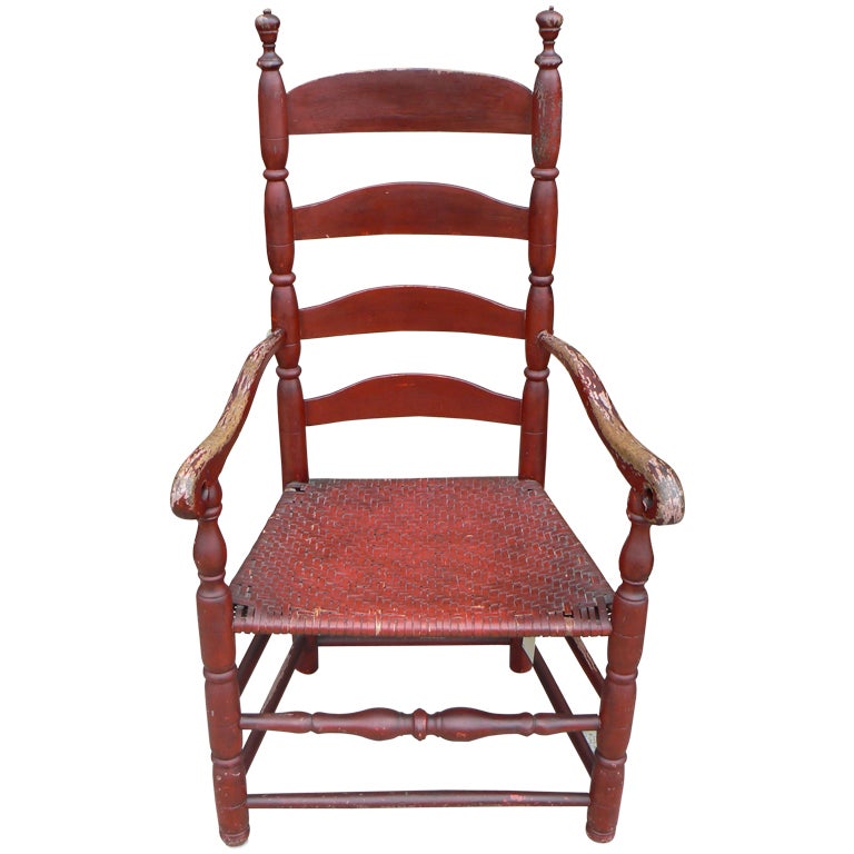 Red Ladder-Back Chair