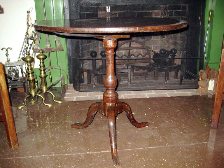 English Oak Chippendale style pedestal table.