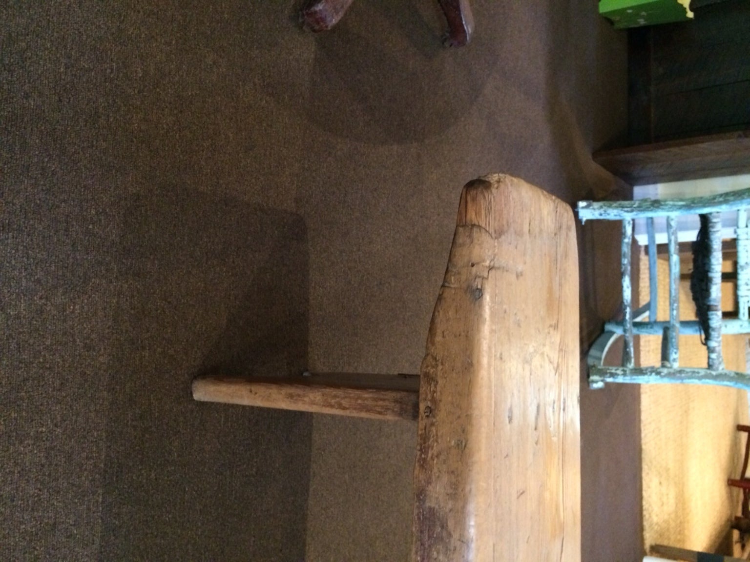 Pine Bench with Bootjack Ends In Good Condition In Nantucket, MA